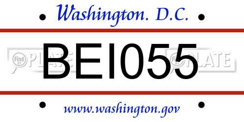 BEI055 District Of Columbia License Plate