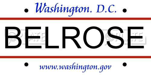 BELROSE District Of Columbia License Plate