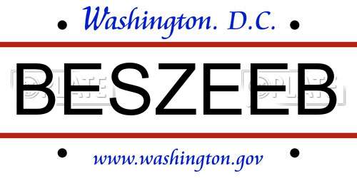 BESZEEB District Of Columbia License Plate