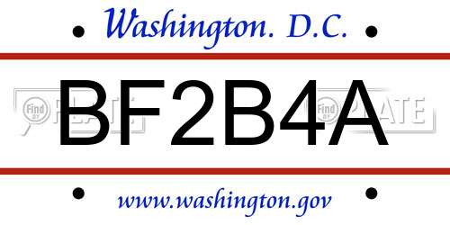 BF2B4A District Of Columbia License Plate