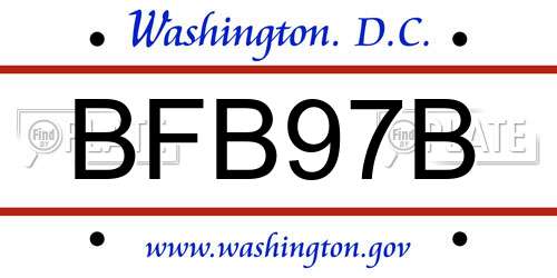 BFB97B District Of Columbia License Plate