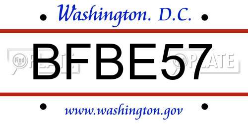 BFBE57 District Of Columbia License Plate