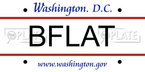 BFLAT District Of Columbia License Plate