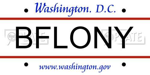 BFLONY District Of Columbia License Plate