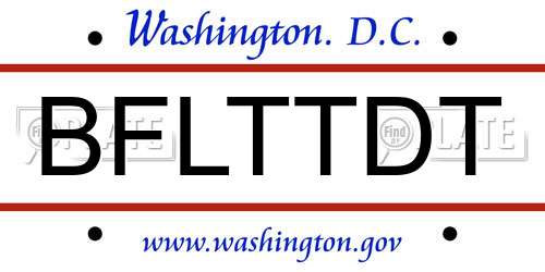 BFLTTDT District Of Columbia License Plate