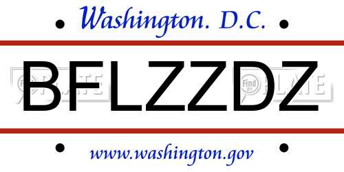 BFLZZDZ District Of Columbia License Plate
