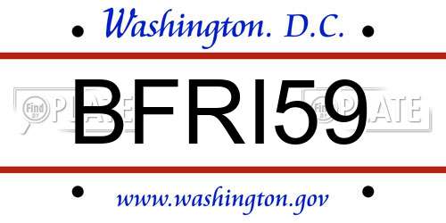 BFRI59 District Of Columbia License Plate