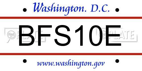 BFS10E District Of Columbia License Plate