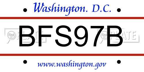 BFS97B District Of Columbia License Plate