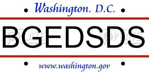 BGEDSDS District Of Columbia License Plate