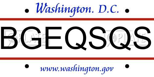 BGEQSQS District Of Columbia License Plate