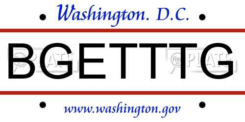 BGETTTG District Of Columbia License Plate
