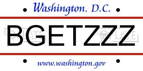 BGETZZZ District Of Columbia License Plate