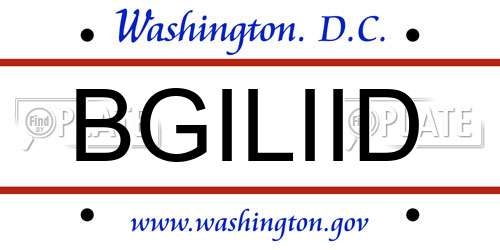 BGILIID District Of Columbia License Plate