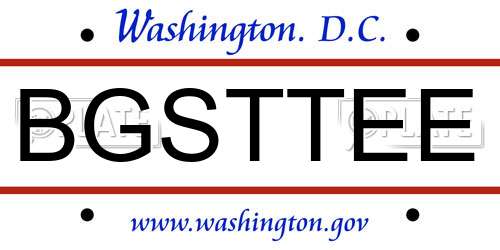 BGSTTEE District Of Columbia License Plate