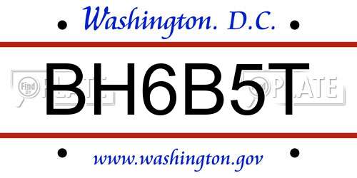 BH6B5T District Of Columbia License Plate