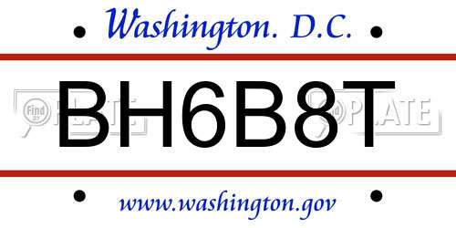 BH6B8T District Of Columbia License Plate
