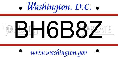 BH6B8Z District Of Columbia License Plate