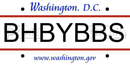 BHBYBBS District Of Columbia License Plate