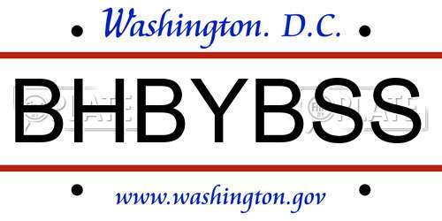 BHBYBSS District Of Columbia License Plate