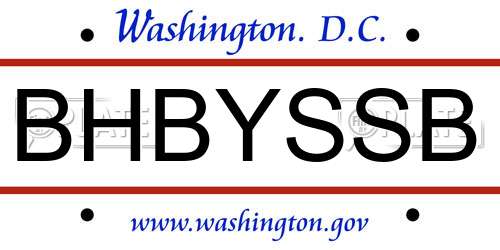 BHBYSSB District Of Columbia License Plate