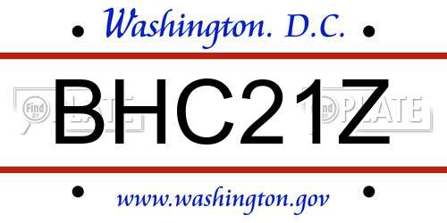 BHC21Z District Of Columbia License Plate