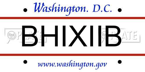 BHIXIIB District Of Columbia License Plate
