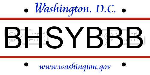 BHSYBBB District Of Columbia License Plate