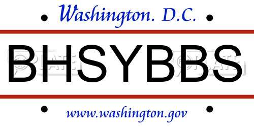BHSYBBS District Of Columbia License Plate