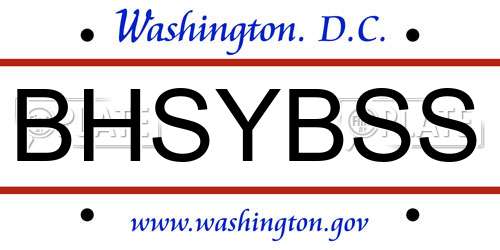 BHSYBSS District Of Columbia License Plate