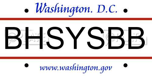 BHSYSBB District Of Columbia License Plate