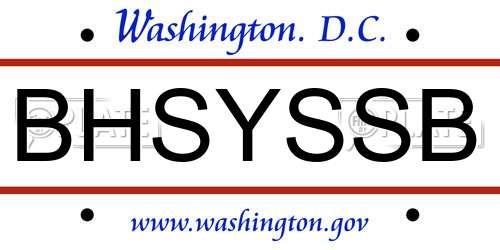 BHSYSSB District Of Columbia License Plate
