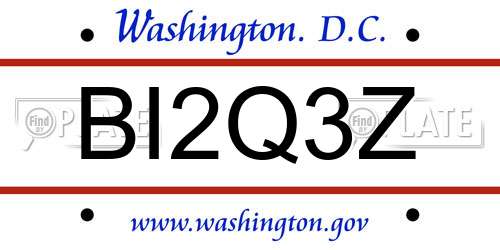 BI2Q3Z District Of Columbia License Plate