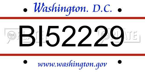 BI52229 District Of Columbia License Plate