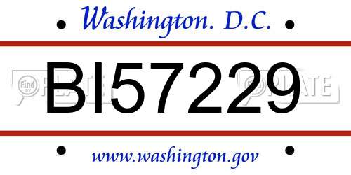BI57229 District Of Columbia License Plate