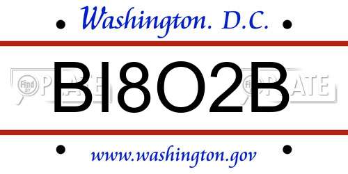 BI8O2B District Of Columbia License Plate