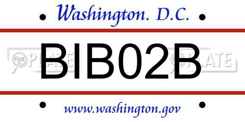 BIB02B District Of Columbia License Plate