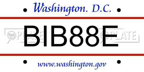 BIB88E District Of Columbia License Plate