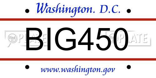 BIG450 District Of Columbia License Plate