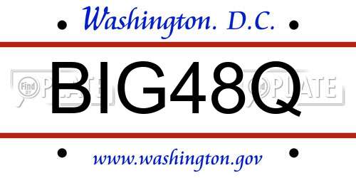 BIG48Q District Of Columbia License Plate