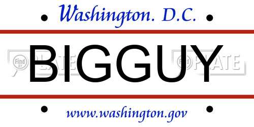 BIGGUY District Of Columbia License Plate