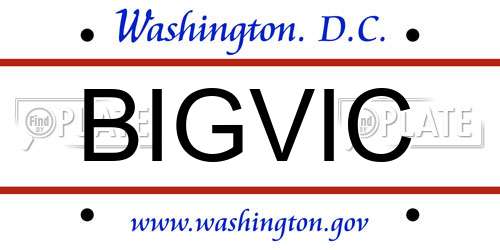 BIGVIC District Of Columbia License Plate