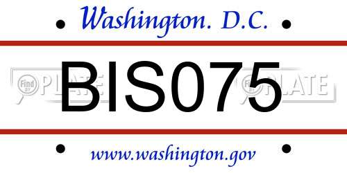 BIS075 District Of Columbia License Plate