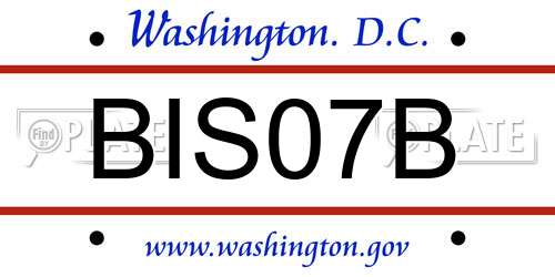 BIS07B District Of Columbia License Plate