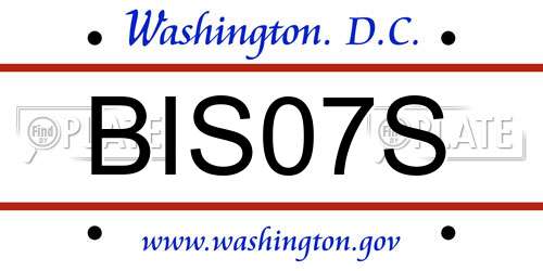 BIS07S District Of Columbia License Plate