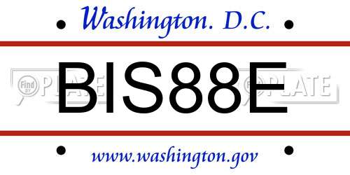 BIS88E District Of Columbia License Plate