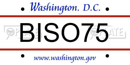 BISO75 District Of Columbia License Plate