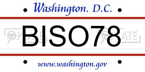 BISO78 District Of Columbia License Plate