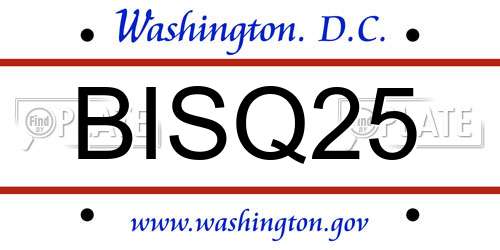 BISQ25 District Of Columbia License Plate