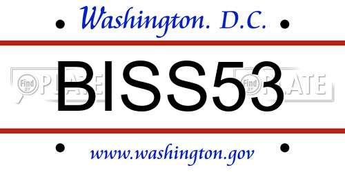 BISS53 District Of Columbia License Plate